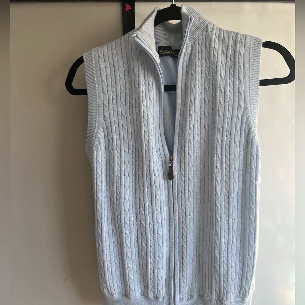 Vintage  golf. zip up vest medium blue